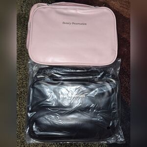 Pink & Black Travel Cosmetic Bag Duo
